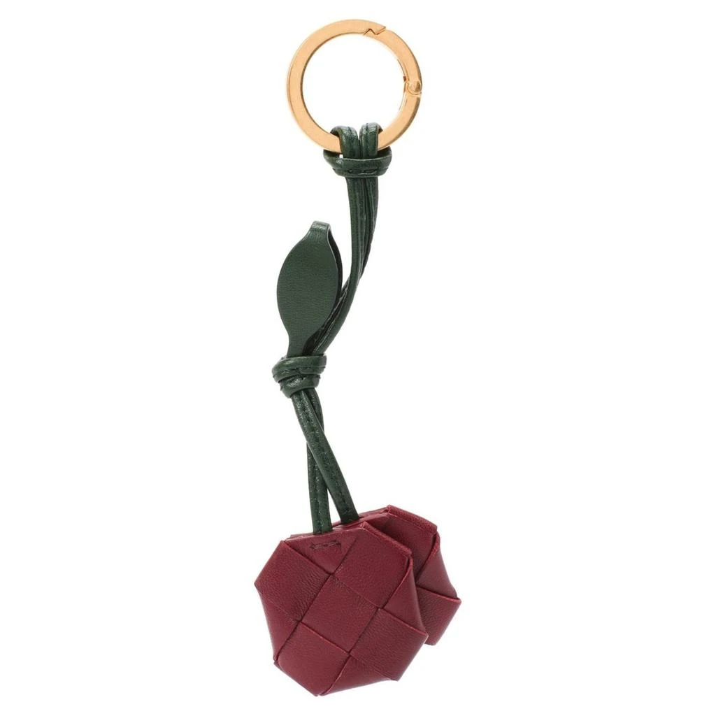 Bottega Veneta Bottega Veneta Woven Detail Cherry Keyring In Red 1