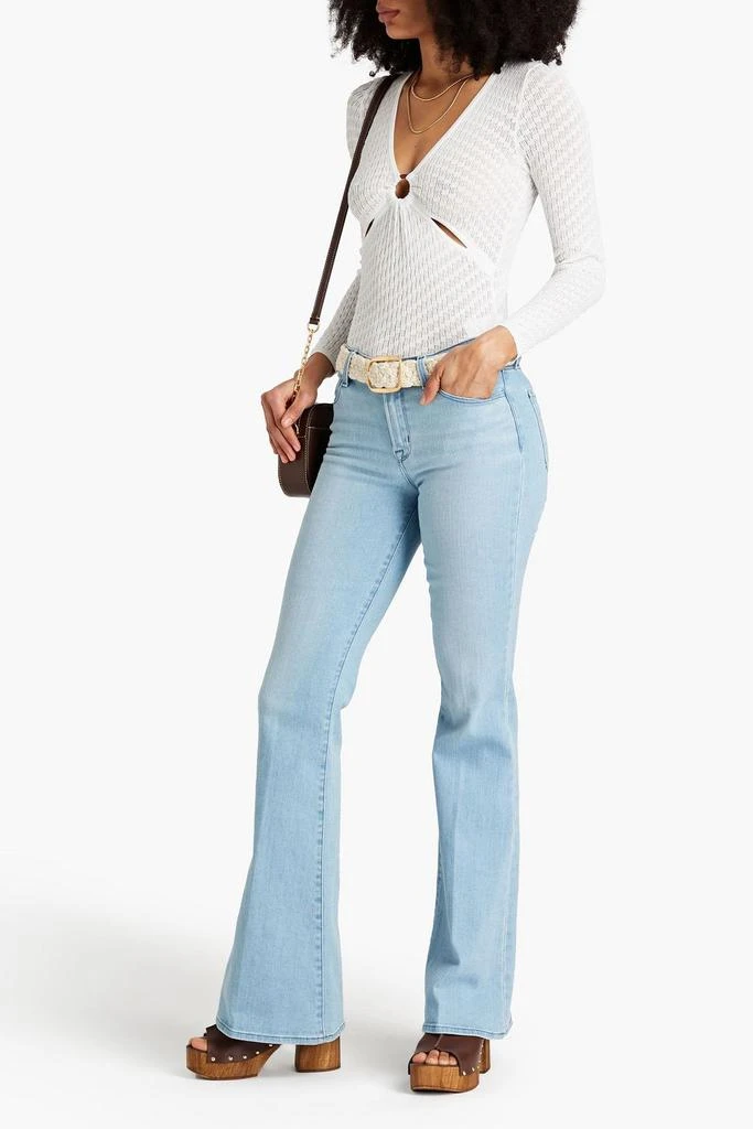 Sandro Ring-embellished cutout pointelle-knit top 2