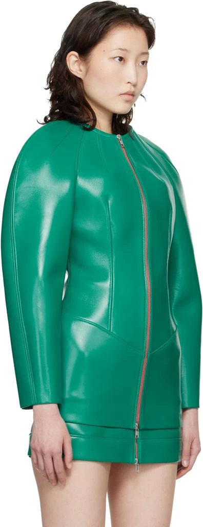 KNWLS Green Neo Leather Coat 2