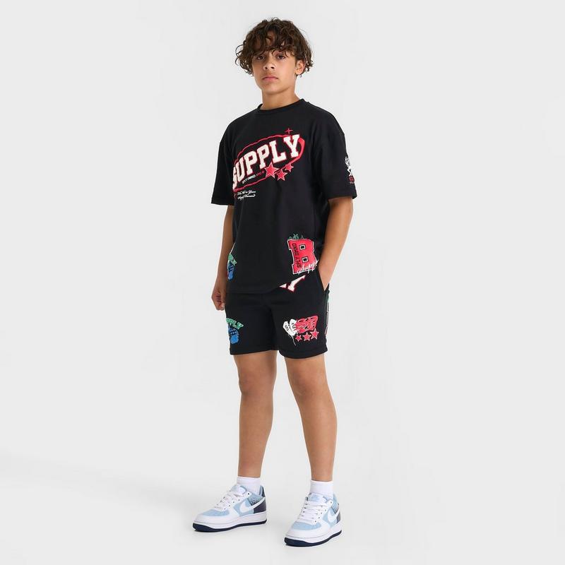 SUPPLY & DEMAND Kids' Supply & Demand Patch Fleece Shorts