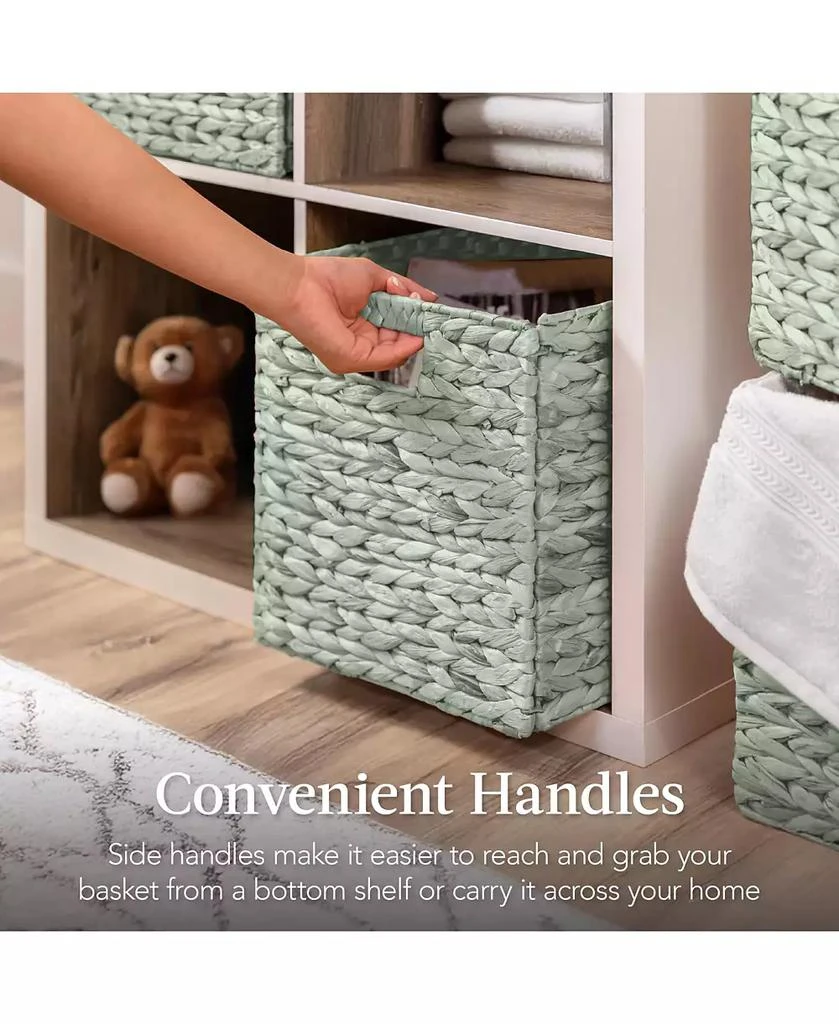 Best Choice Products 10.5x10.5in Hyacinth Storage Baskets, Set of 5 Multipurpose Collapsible Organizers 6