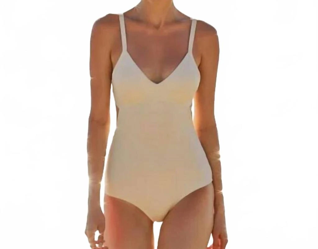 SURFEA Women
s Ribbed Monokini Swimsuit In Off White