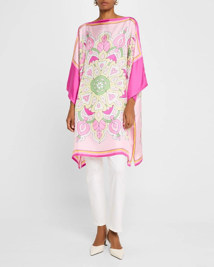 Rani Arabella Floral-Print Hand-Printed Silk Kaftcan 3