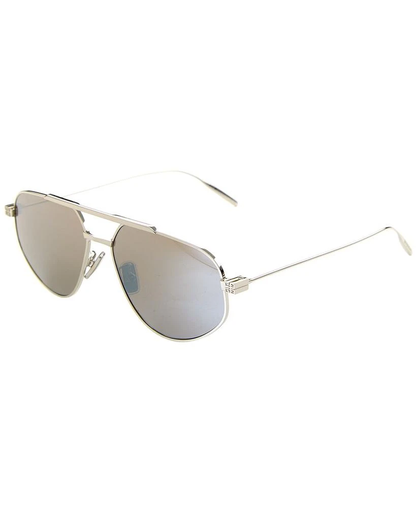 Givenchy Silver Aviator Sunglasses with Logo Lenses Givenchy Gvspeed Logo Aviator Sunglasses - Blue | Editorialist main image 3
