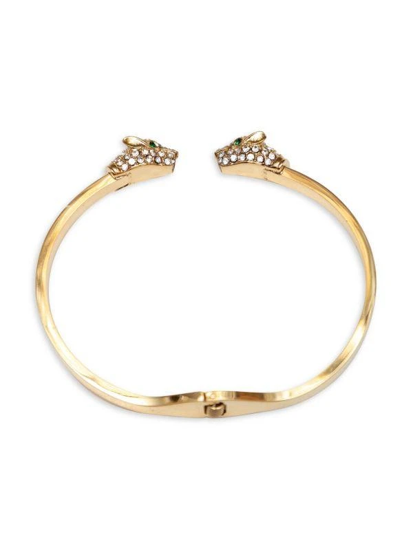 Jean Claude Goldtone Stainless Steel & Cubic Zirconia Panther Head Cuff Bracelet 2