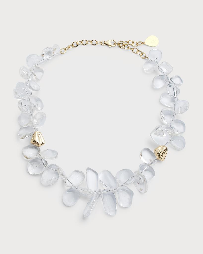 Devon Leigh Quartz and Polished Gold Necklace