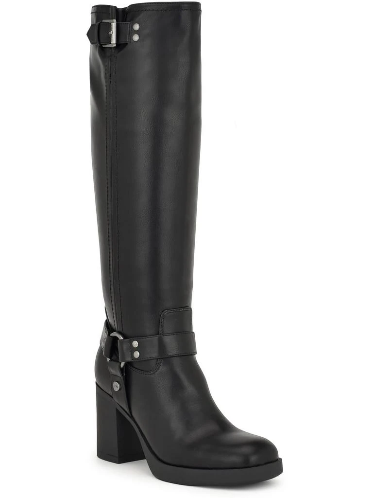 Nine West Caba 3 Womens Faux Leather Block Heel Knee-High Boots 1