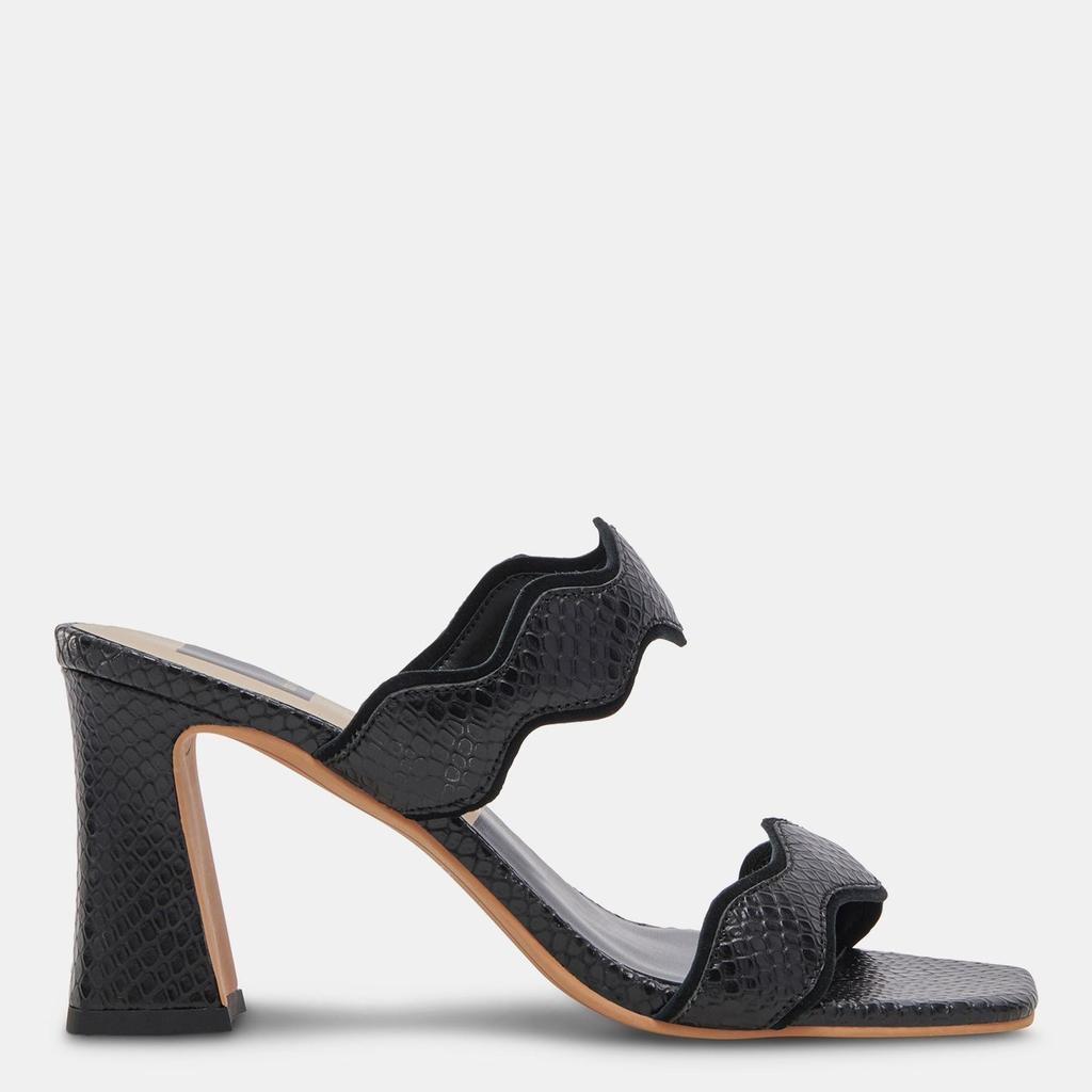Dolce Vita Ilva Wide Heels Onyx Embossed Leather