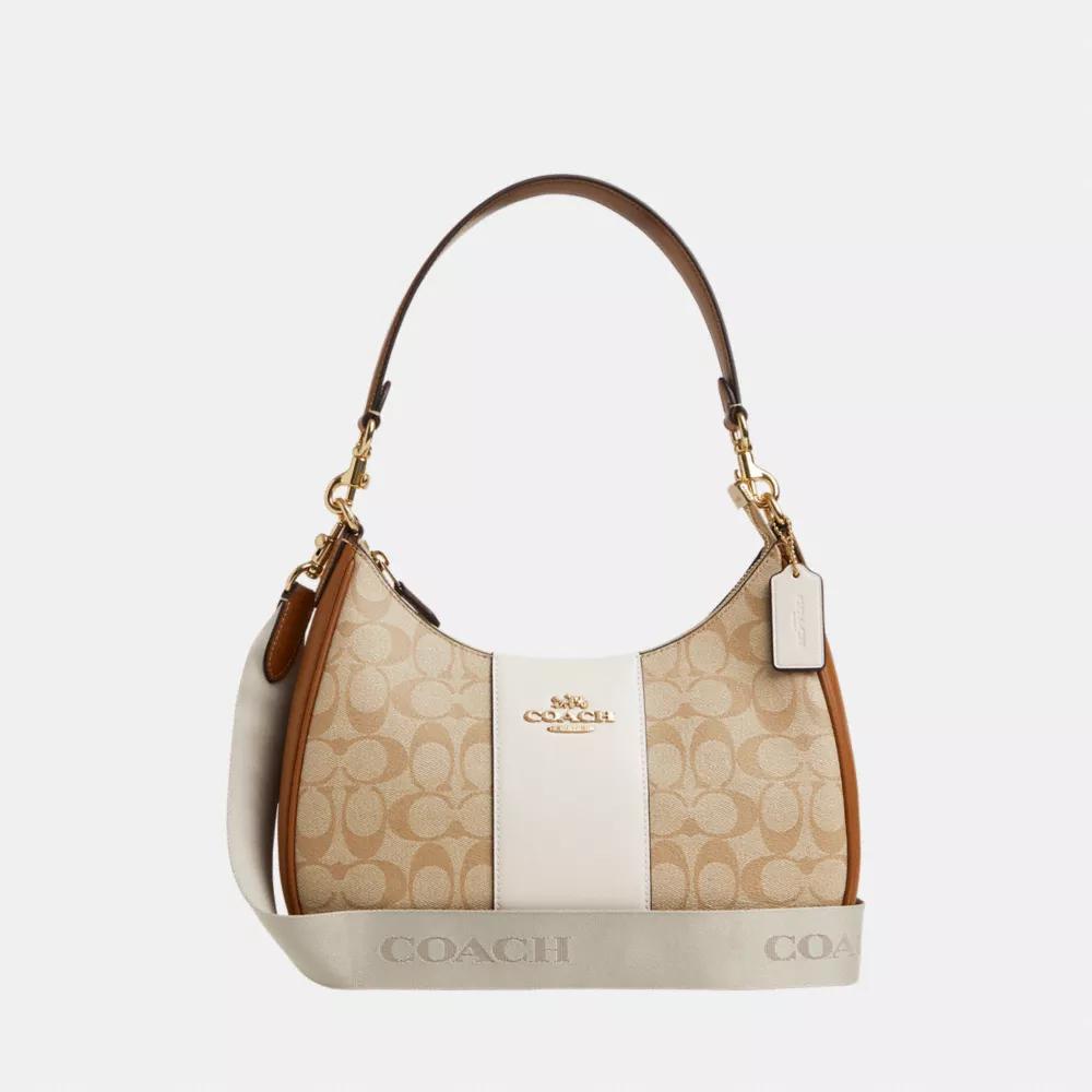 COACH® Teri Hobo Bag In Signature Canvas With Stripe