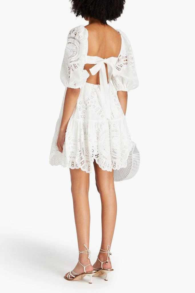 Zimmermann Cutout broderie anglaise linen mini dress 3
