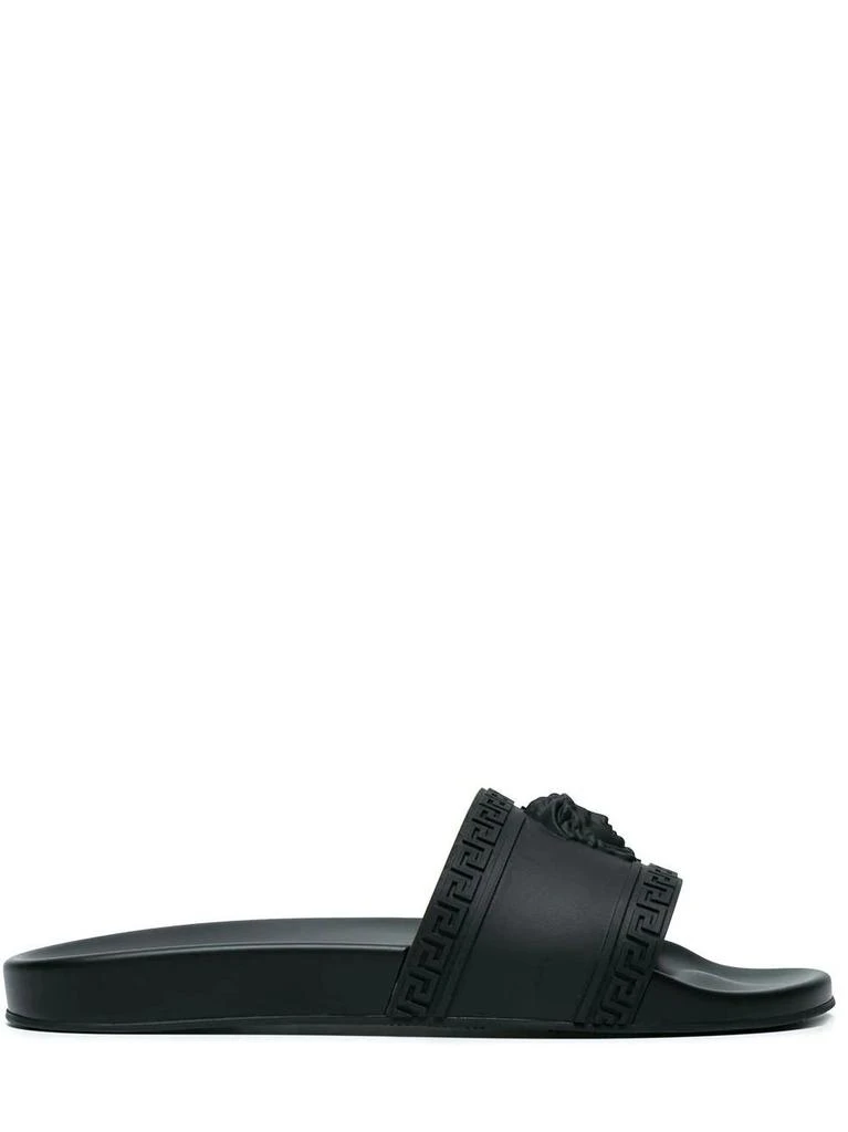 NA Black Palazzo Medusa Slides Sandals 1