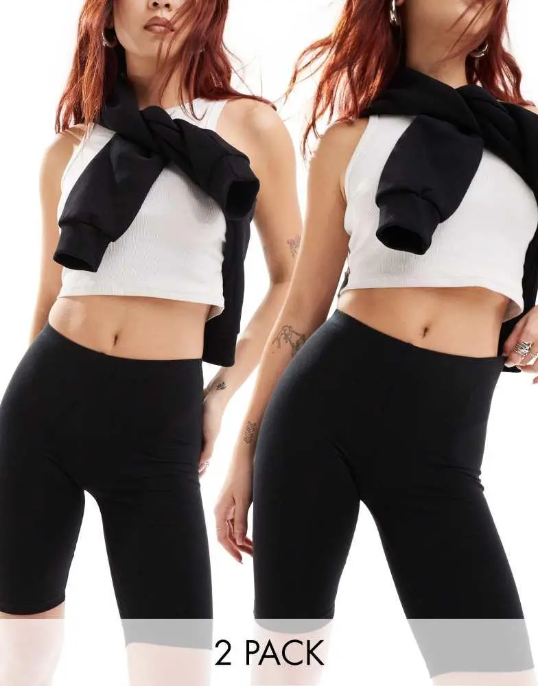 ONLY ONLY 2 pack legging short in black