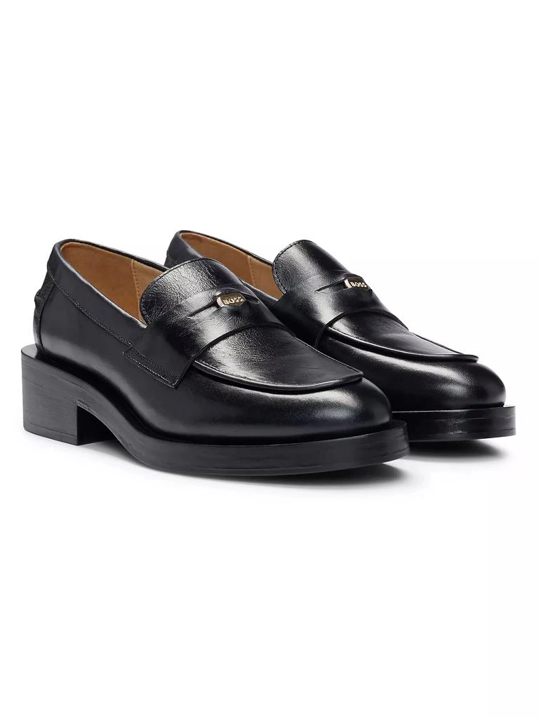 Hugo Boss Leather Moccasins with Branded Hardware 2