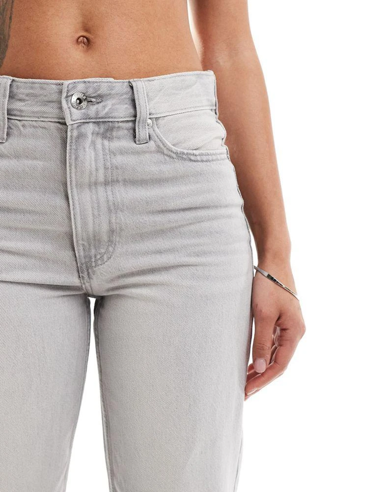 River Island River Island high rise straight leg jeans in grey 4