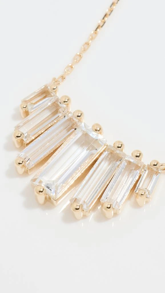 Suzanne Kalan 14k Yellow Gold White Topaz Deco Fan Pendant 5