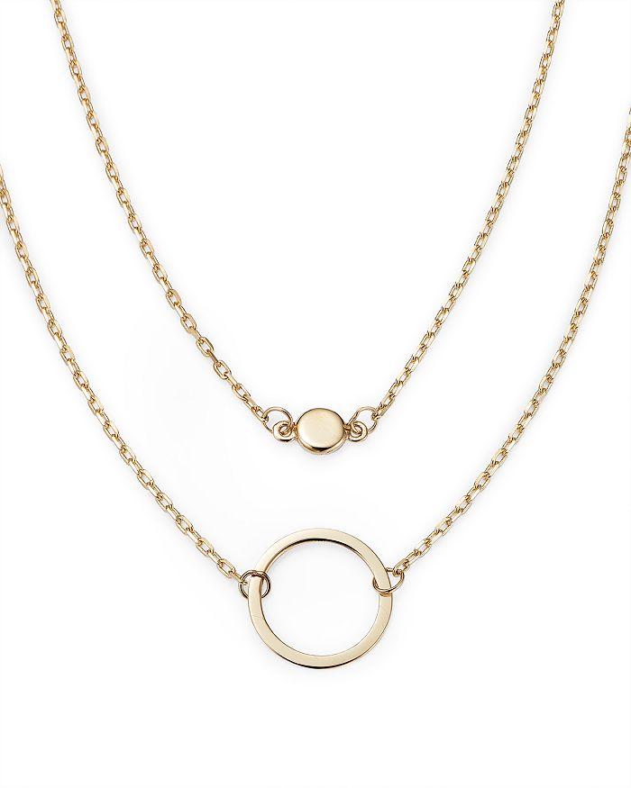 Moon & Meadow Layered Circle Pendant Necklace in 14K Yellow Gold, 17" - Exclusive