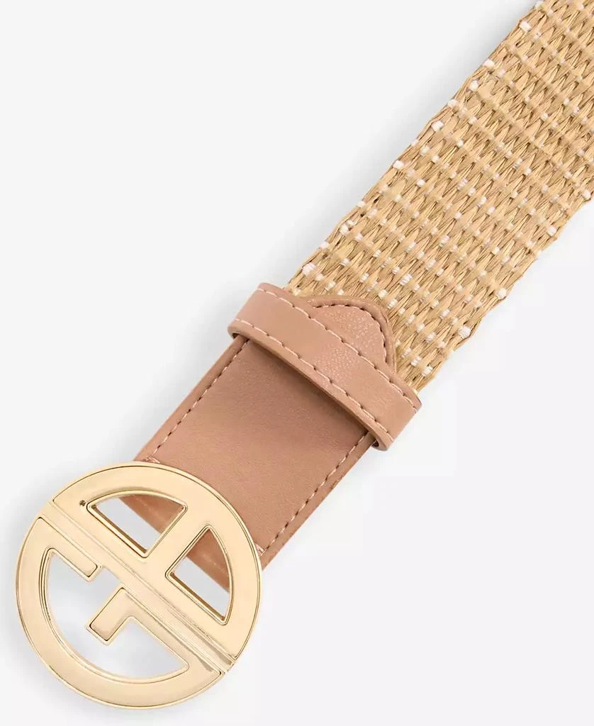 Giani Bernini Logo-Buckle Straw Belt 2