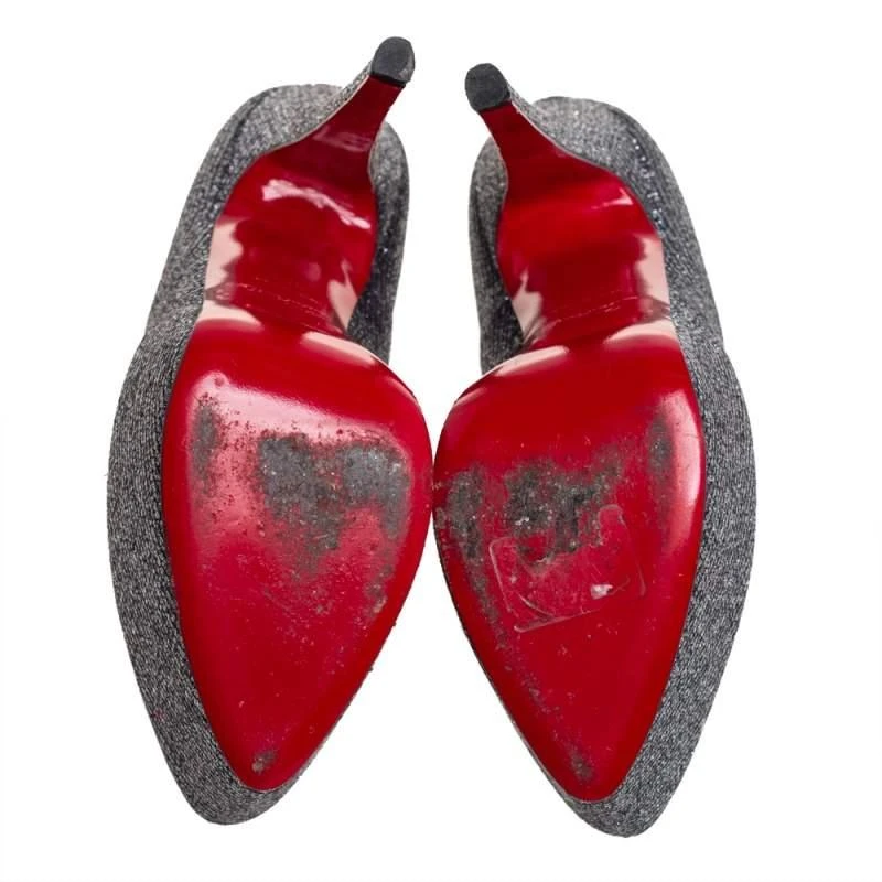 Christian Louboutin Christian Louboutin Silver Glitter Daffodile Pumps Size 36.5 6