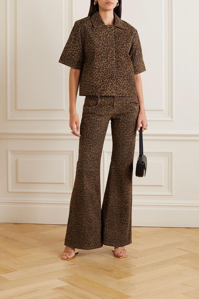 DODO BAR OR Harel leopard-print suede flared pants