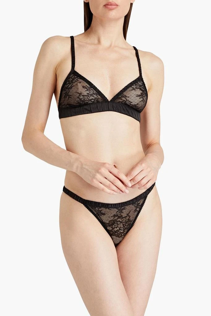 LOVE STORIES Satin-trimmed guipure lace low-rise briefs 2