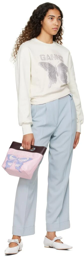 Ganni Pink Small Canvas Tote 4