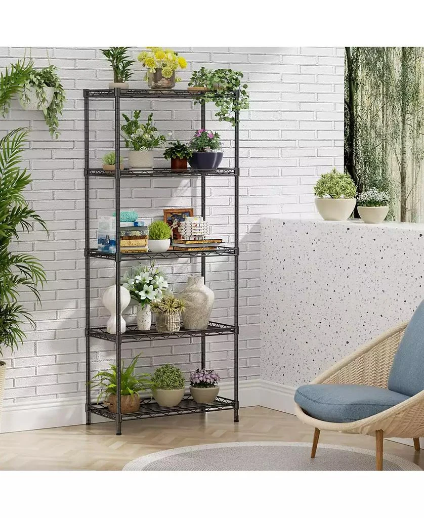 Lovmor 5-Tier 21 in W x 59 in H x 12 in D Height Adjustable Garage Wire Shelving Unit 7