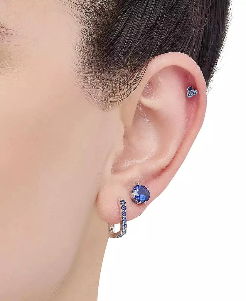 Macy's 3-Pc. Set Lab-Created Sapphire Stud & Hoop Earrings (3-3/4 ct. t.w.) in Sterling Silver 9