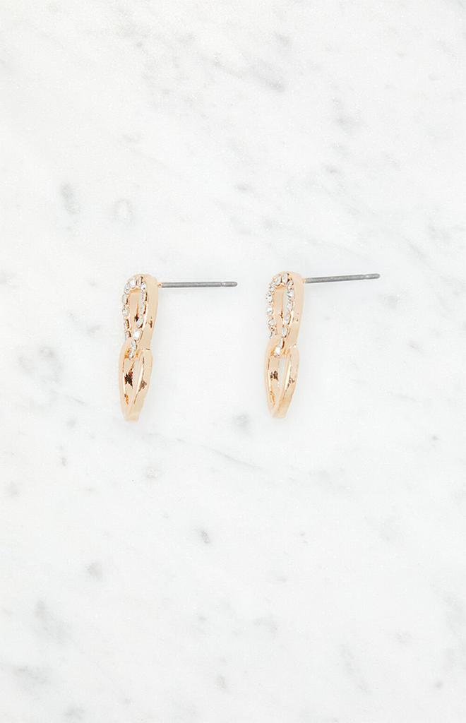 LA Hearts Diamond Chain Link Drop Earrings