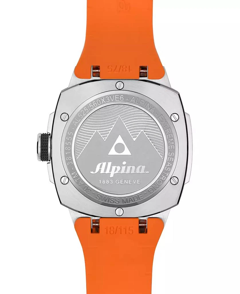 Alpina Men's Swiss Automatic Seastrong Extreme Orange Rubber Strap Watch 39mm 4