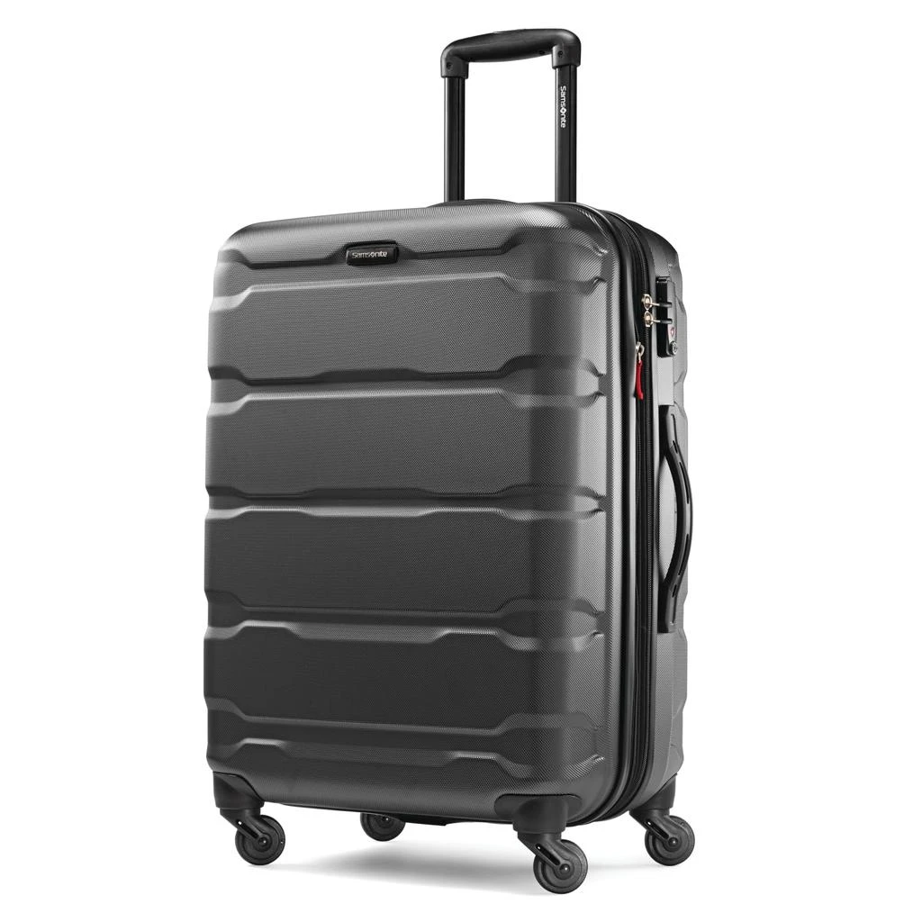 Samsonite Samsonite Omni PC Hardside Expandable Luggage with Spinner Wheels, Black, Checked-Medium 24-Inch 1