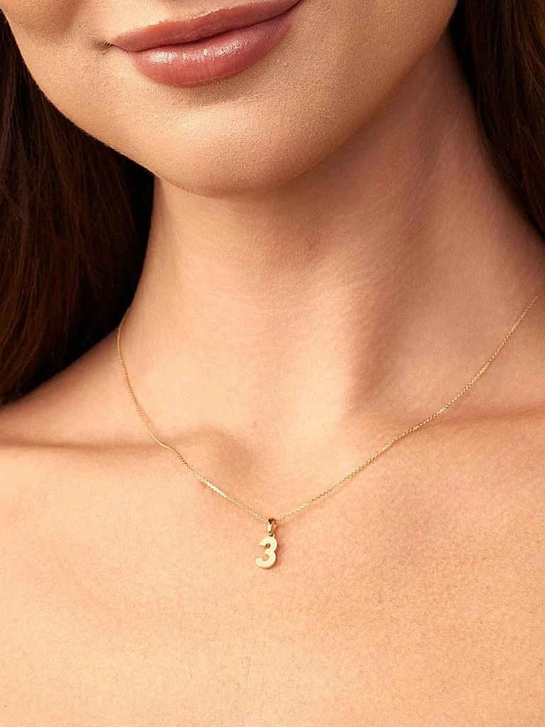 Oradina 14K Yellow Gold My Number Pendant Charm 5