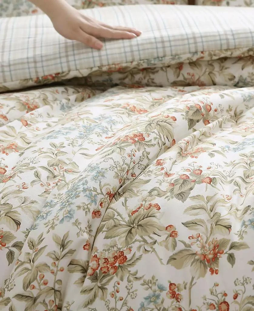 Laura Ashley Bramble Floral Cotton Reversible 3-Piece Comforter Set 6