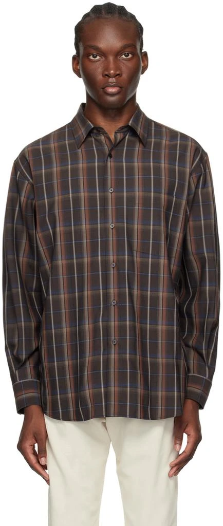 AURALEE Brown Check Shirt 1