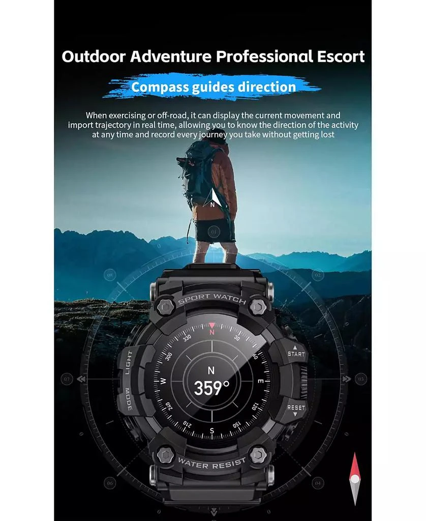 RUXING Smart Outdoor Adventure Waterproof Smart watch with Bluetooth Calling and Compass 8