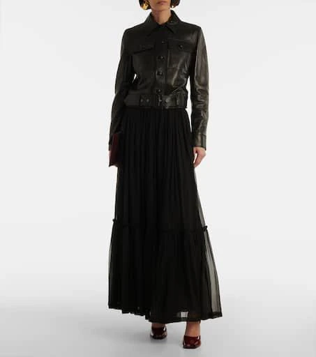 Yves Saint Laurent Ruffled silk maxi skirt 2