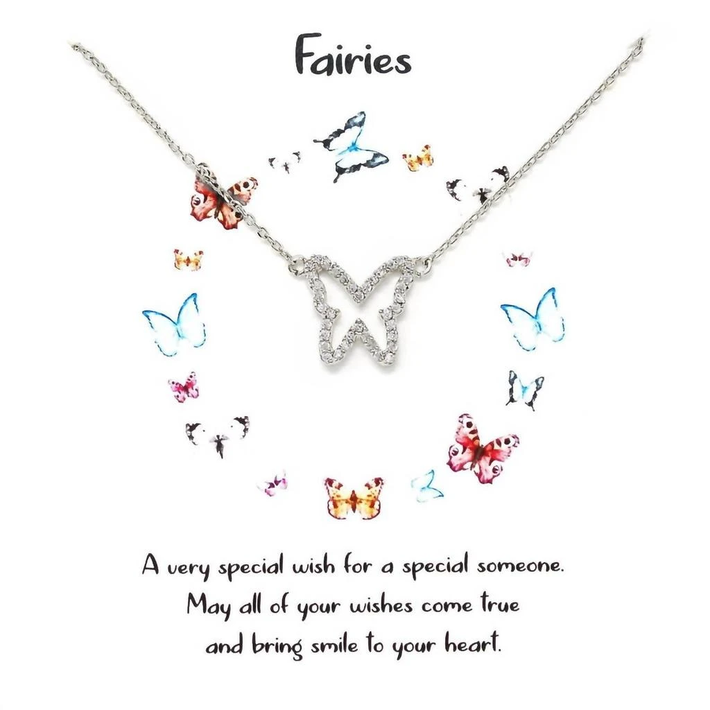 White Label White Label - Women
s Butterfly Cubic Zirconia Necklace