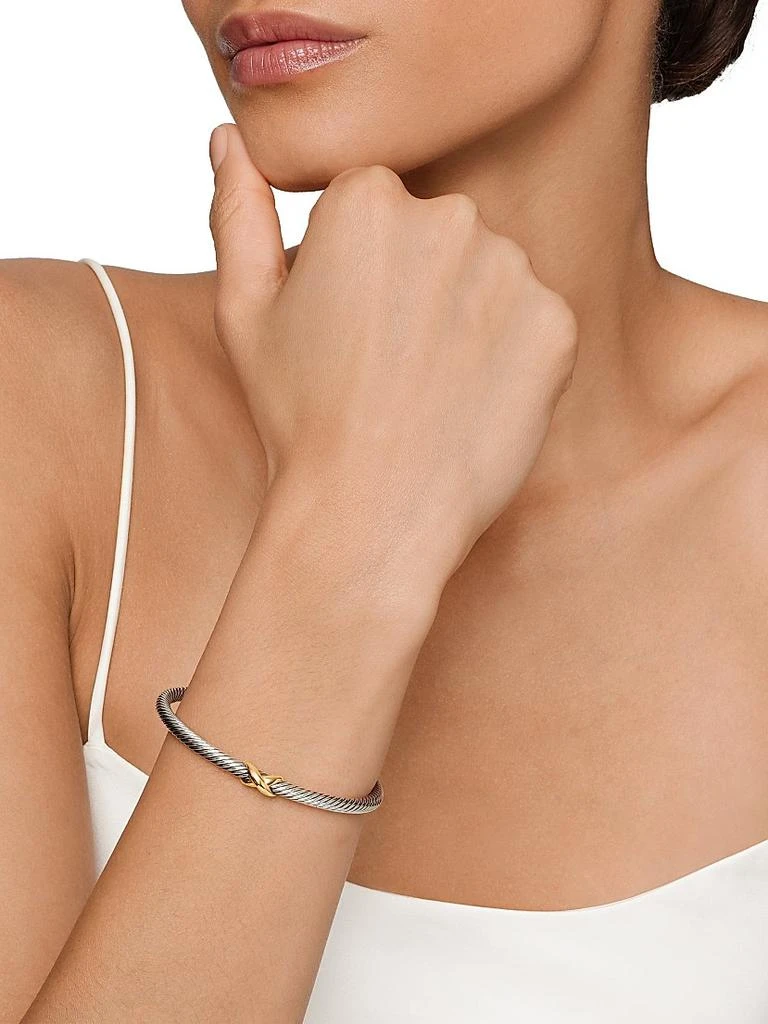 David Yurman X Classic Cable Station Bracelet in Sterling Silver 2