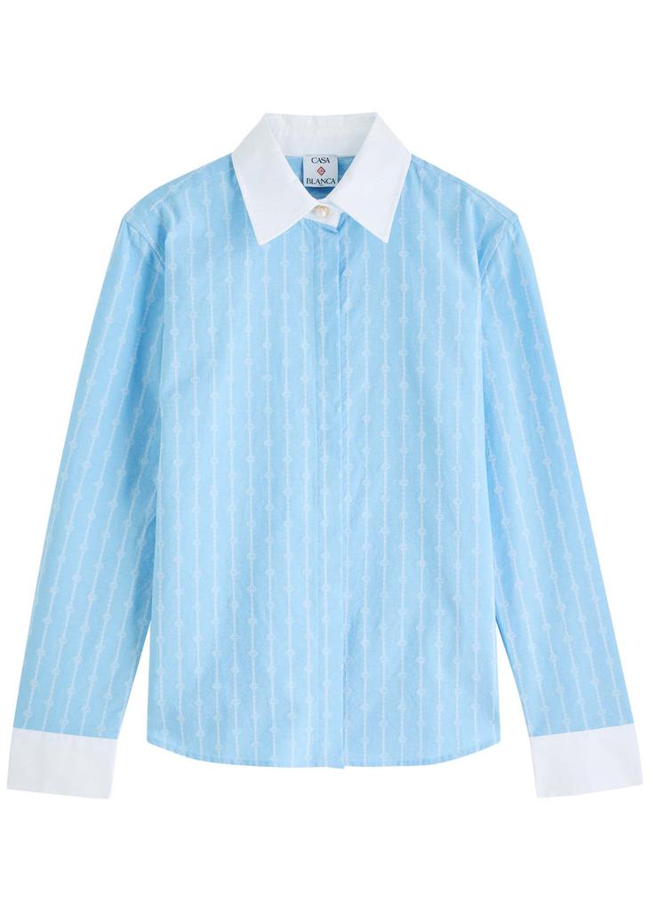 Casablanca Laurel embroidered cotton-blend shirt