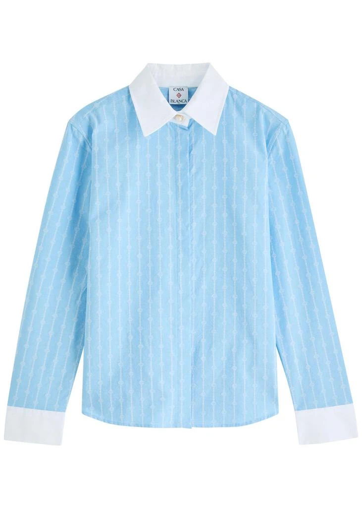 Casablanca Laurel embroidered cotton-blend shirt 1