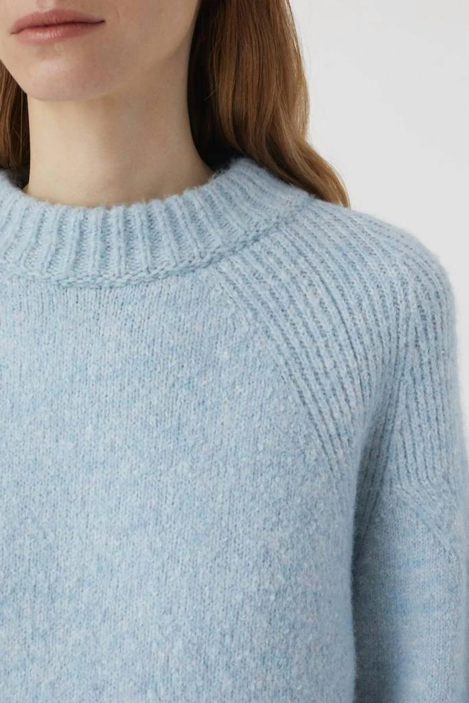 Closed Crew Neck Long Sleeve Sweater In Blue Water 3