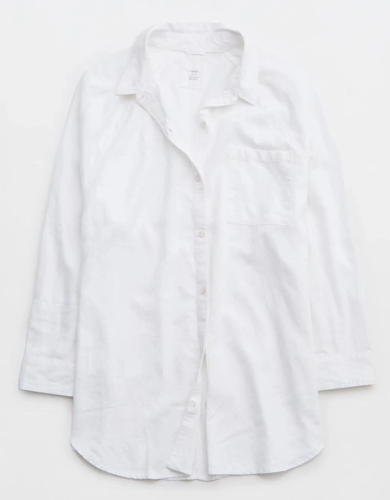 Aerie Aerie Linen Blend Cover Up Shirt 4