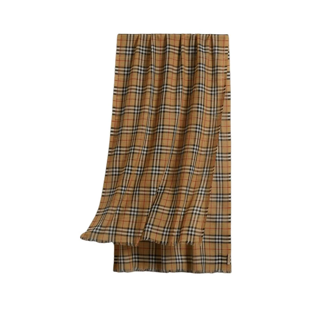 Burberry Classic Gauze Vintage Checker Wool Silk Scarf
