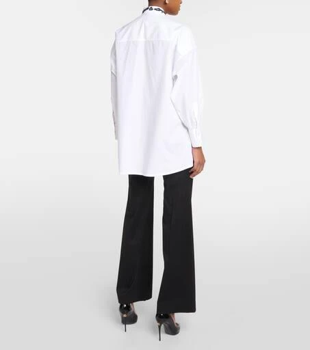 Dolce 
Gabbana Lace-appliqué cotton poplin shirt 3
