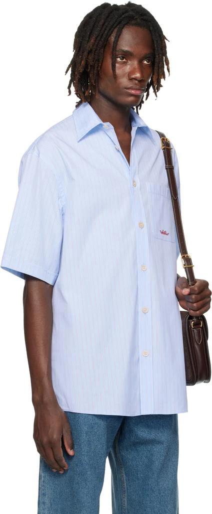 Valentino Blue Embroidered Cotton Shirt 2