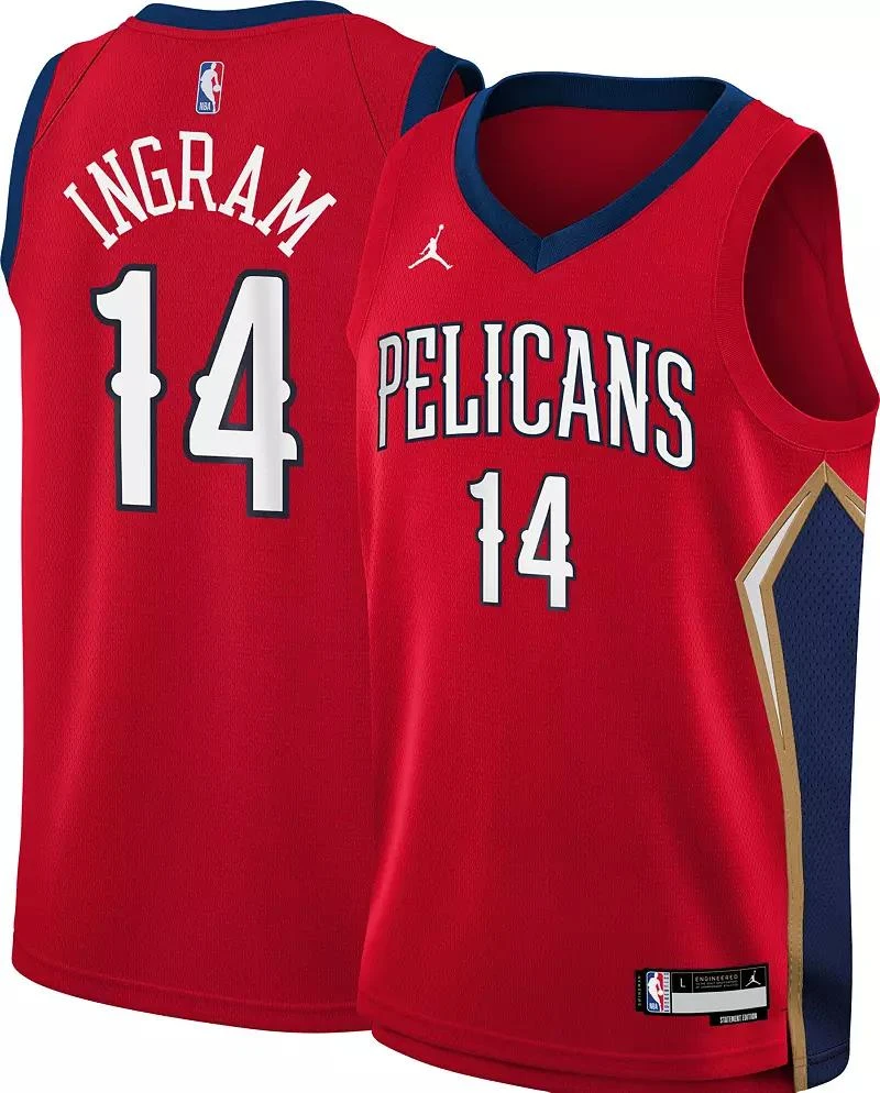 Jordan Jordan Youth New Orleans Pelicans Brandon Ingram #14 Red Swingman Statement Jersey