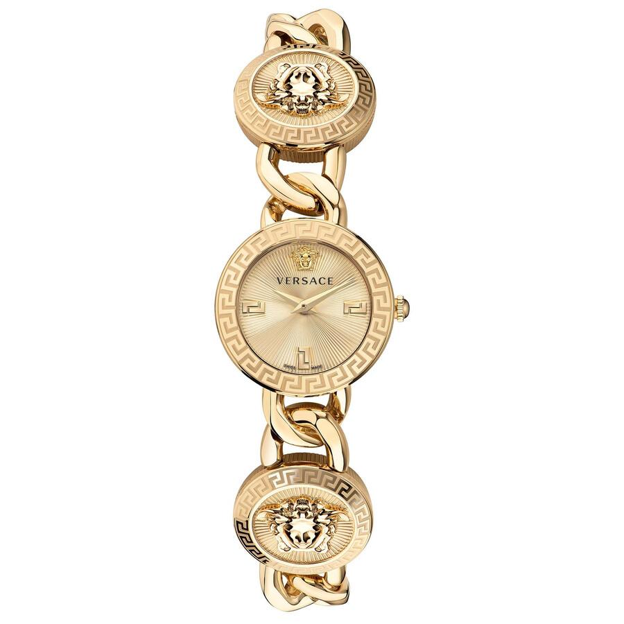 Versace Versace Stud Icon Quartz Gold Dial Ladies Watch VE3C00222