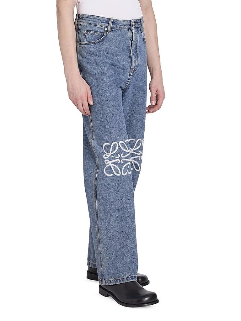 Loewe Anagram Logo-Embroidered Baggy Jeans 4