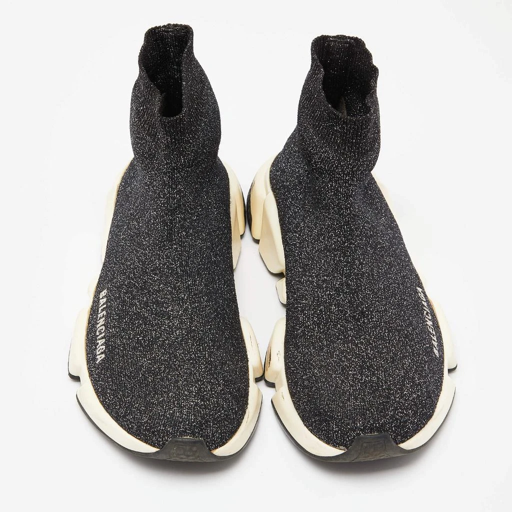 Balenciaga Balenciaga Black Glitter Knit Fabric Speed Trainer High Top Sneakers Size 37 3