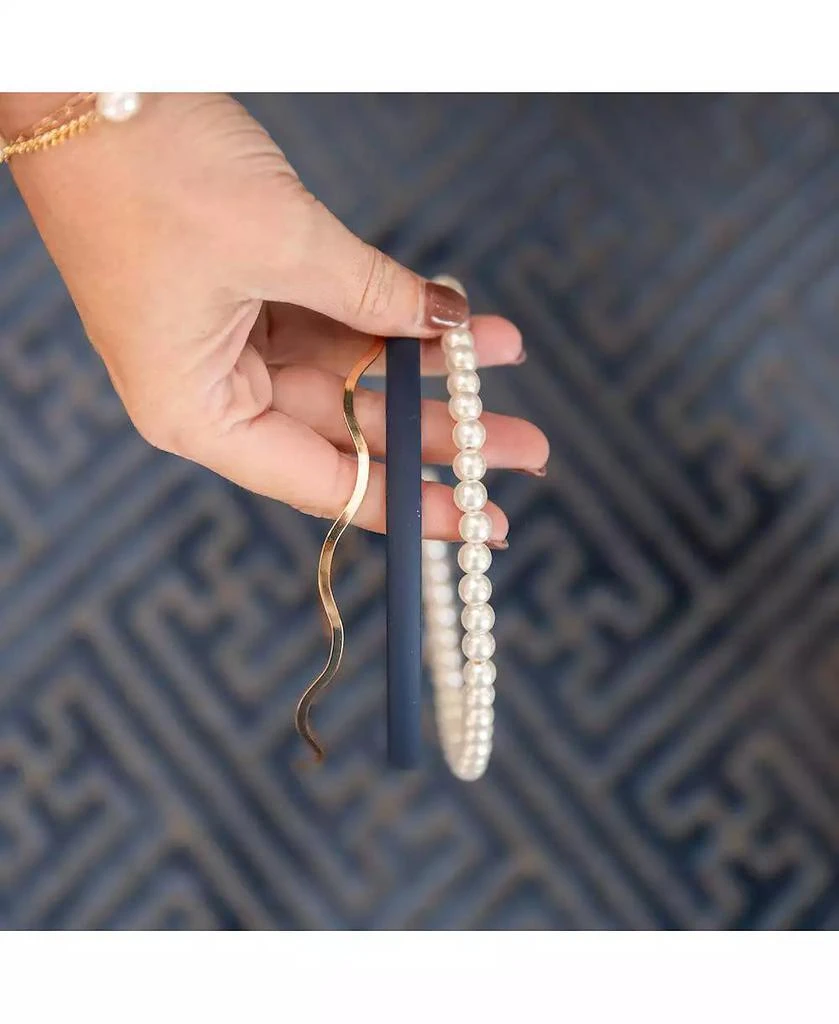 Headbands of Hope Headband Set - Blue + Pearl + Gold 4