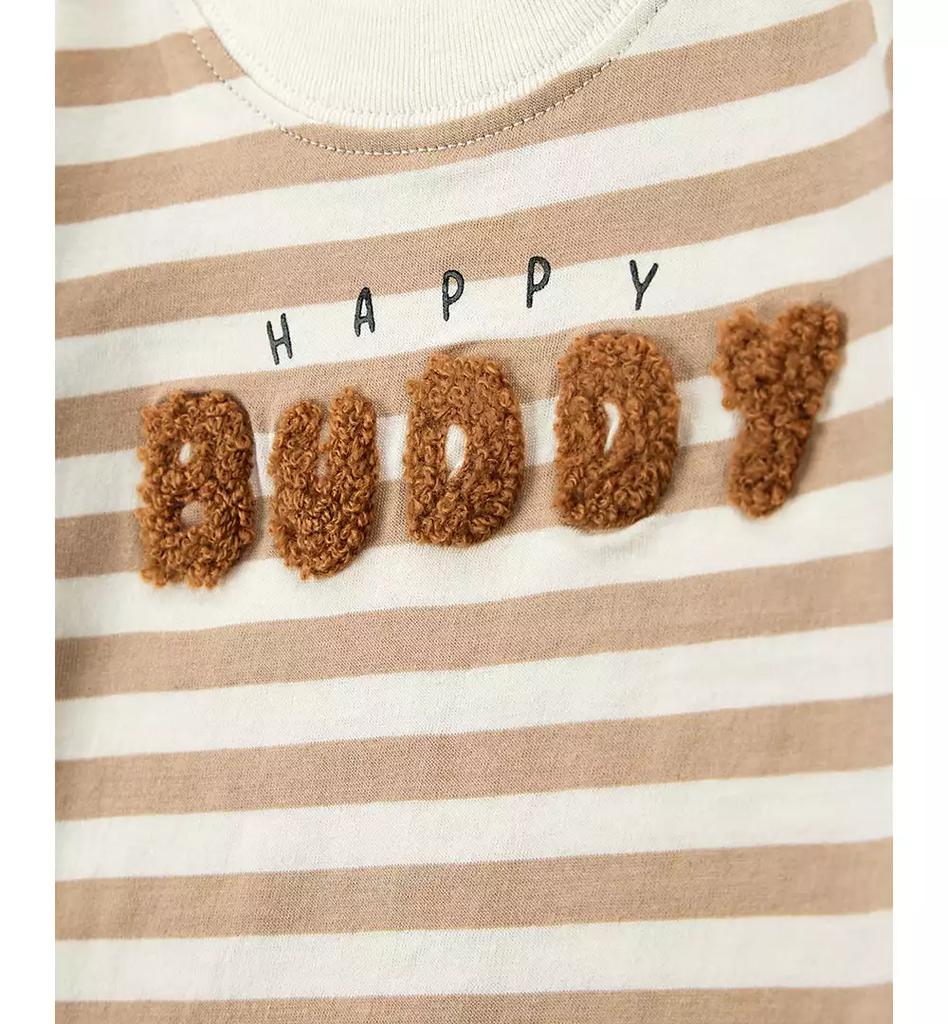 Carter's Baby Boys Happy Buddy Striped T-Shirt, Bodysuit & Shorts, 3 Piece Set